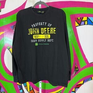 John Deere, Black Long Sleeve Tee. Size XL. In excellent condition!